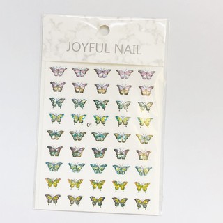 Phụ kiện trang trí móng, hình dán móng, Sticker bướm 5D