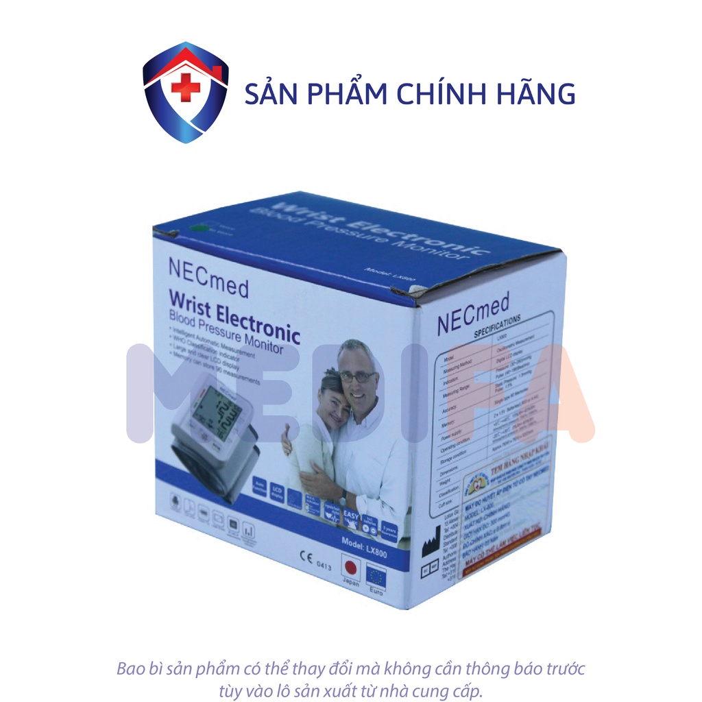 [Chính hãng] Máy đo huyết áp điện tử cổ tay NECmed LX-800