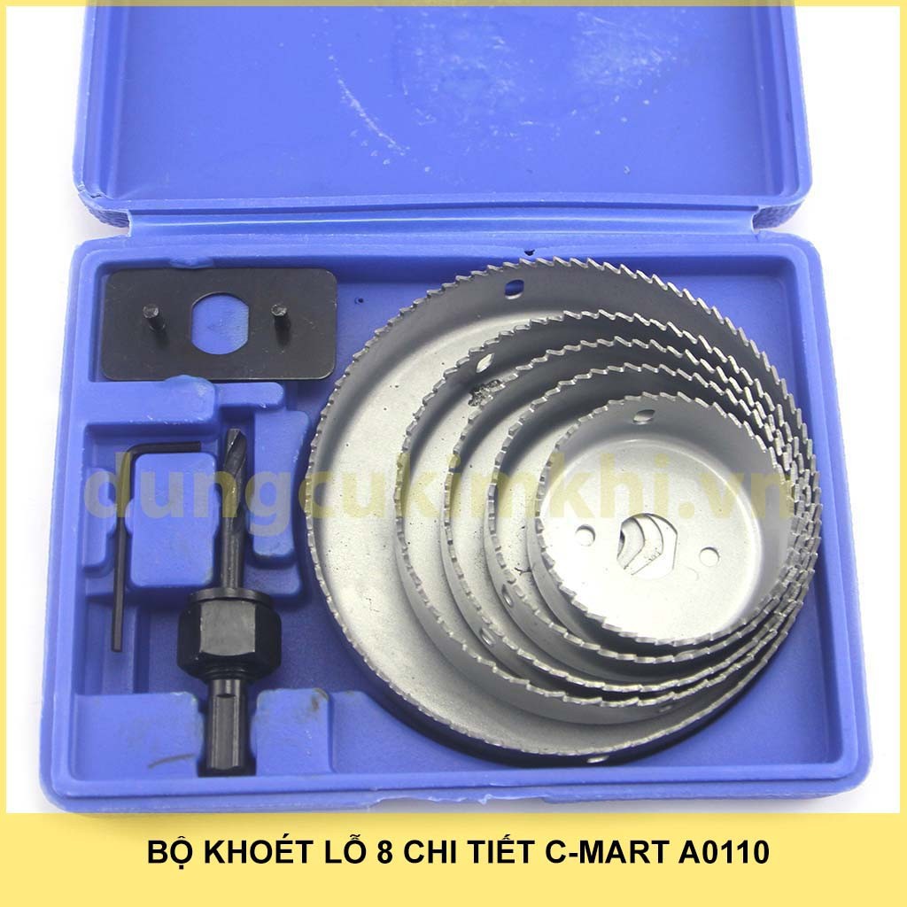 Bộ dụng cụ khoét lỗ gỗ thạch cao 8 chi tiết C-Mart A0110