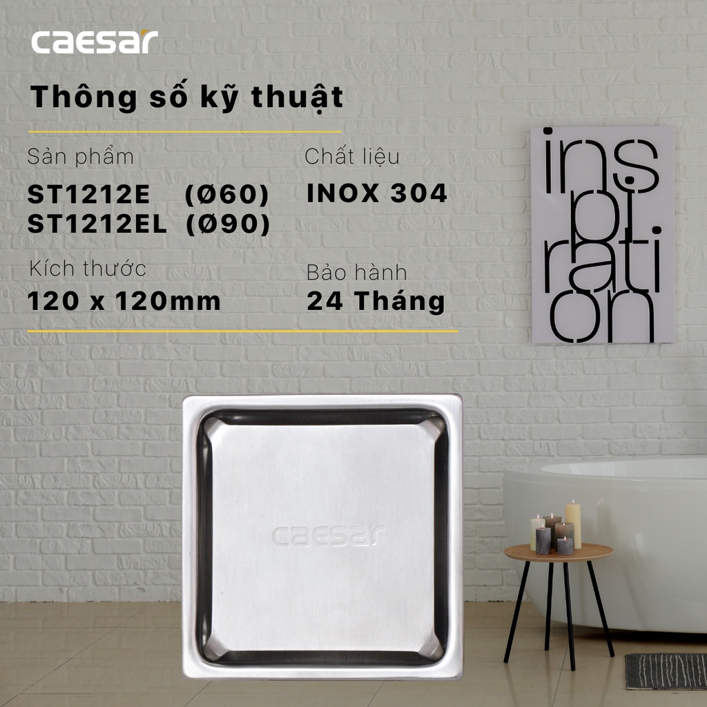 Thoát sàn Caesar - ST1212E Ø60 & ST1212EL Ø90