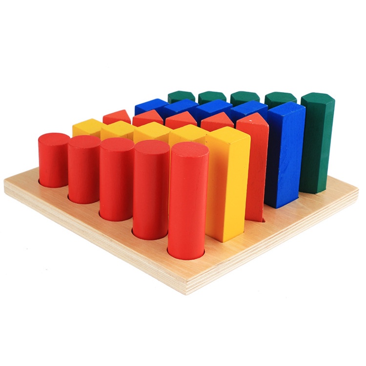 Đồ Chơi Bảng Gỗ Khối Trụ So Sánh Giáo Cụ Montessori Bằng Gỗ Cho Bé Hàng Việt Nam