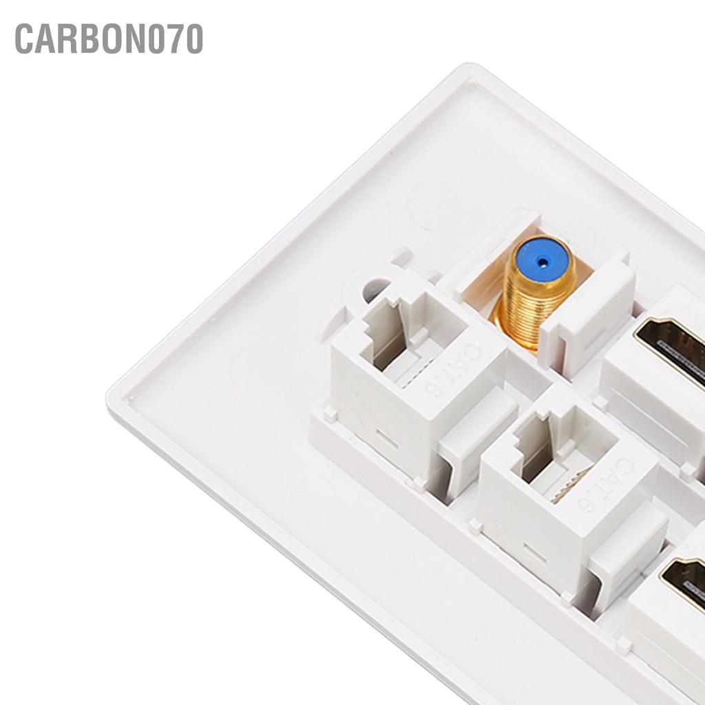Carbon070 HD Multimedia Interface Wall Plate 6 Ports TV F Head CAT6 Network AV for Home