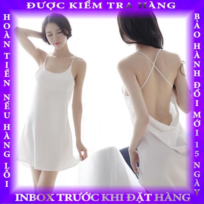 Đầm ngủ hai dây cao cấp chéo lưng gợi cảm (Kèm video ảnh thật) chimse