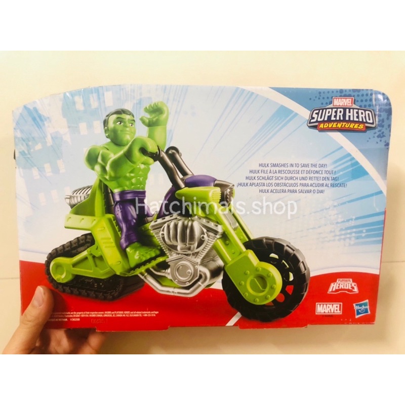 Nhân vật Hulk và xe mô tô xanh lá bản Super Hero Mavel