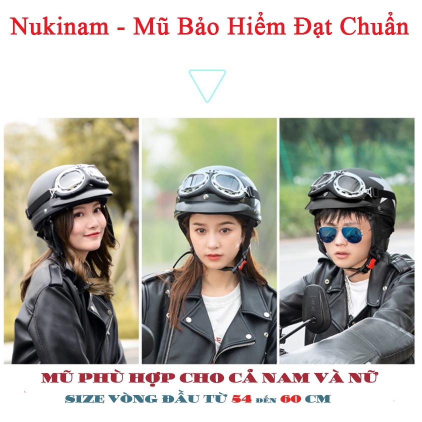 Mũ bao hiểm 1 2 đầu cao cấp Kèm kính chắc chắn, mũ bảo hiểm nửa đầu màu Trơn mẫu mới 2022