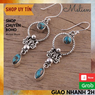 Khuyên Tai Phong Cách Boho Bohemian Màu Xanh Ngọc Lam Dành Cho Nữ