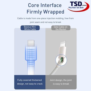 Cáp Sạc Nhanh Baseus Mini White Cổng Cho ip,tablet táo