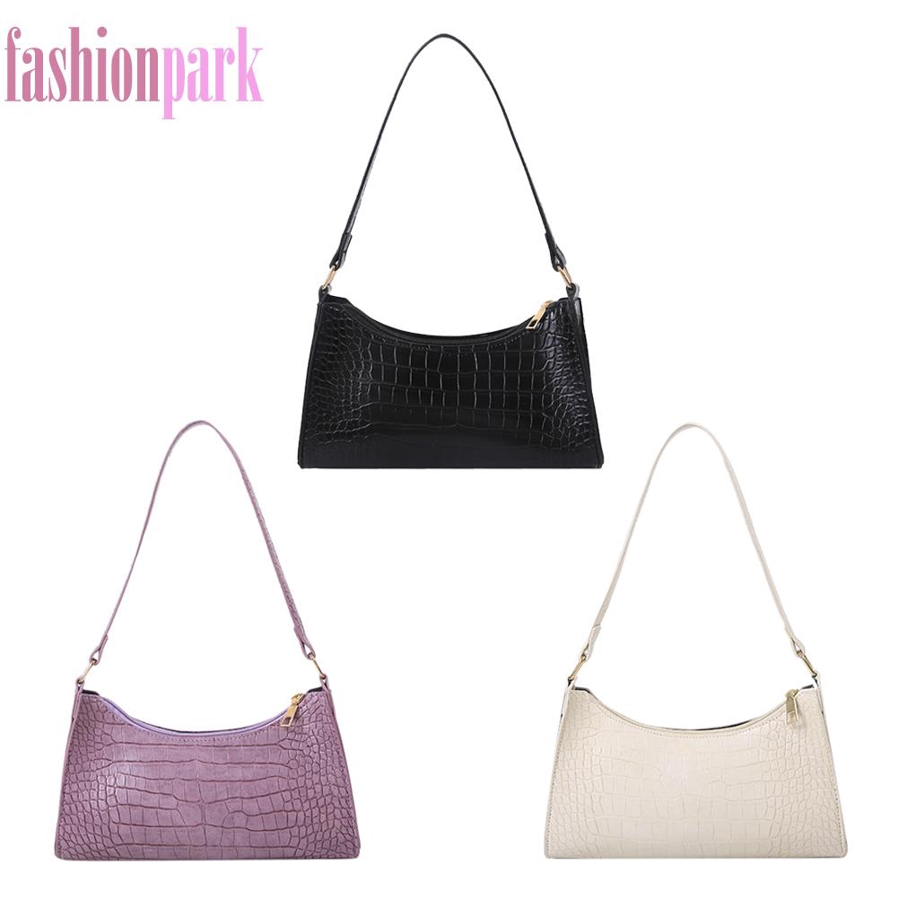 Túi xách da PU đeo cánh tay họa tiết vân da cá sấu màu trơn thời trang cho nữ | BigBuy360 - bigbuy360.vn