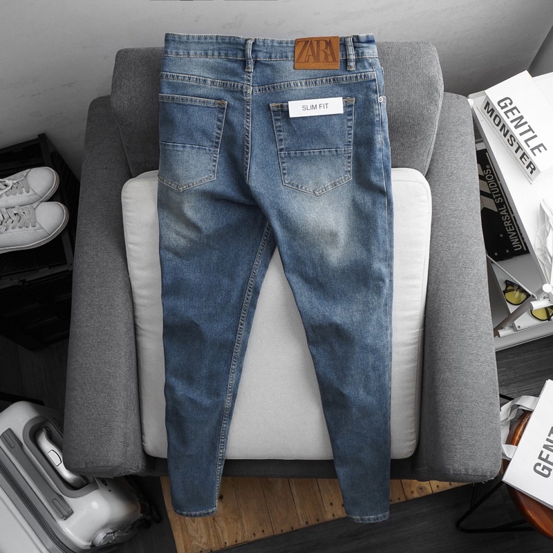 Quần jean nam xanh nhạt hàng cao cấp VNXK co giãn slimfit | BigBuy360 - bigbuy360.vn