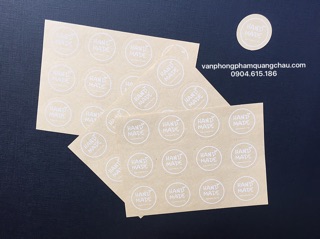 Sticker tem handmade tròn - Set 03 tờ