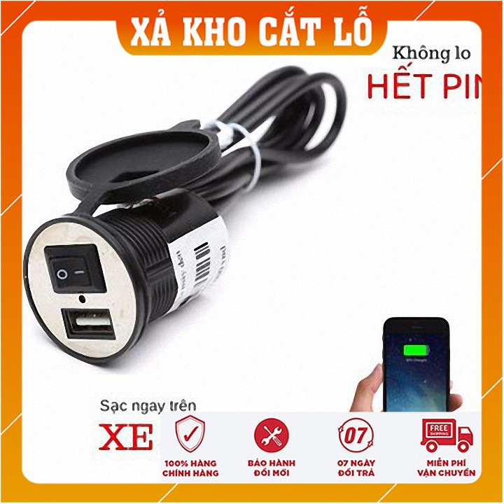 Sạc Điện Thoại Gắn Xe Máy 2.1A Chắc Chắn