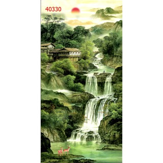 Tranh dán tường 3d khổ dọc trang trí phòng khách giá rẻ đẹp chất liệu vải lụa ( shop gửi kèm keo dán và hướng dẫn dán