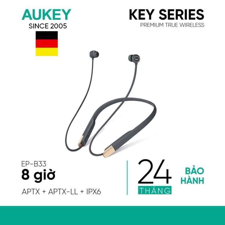 Tai Nghe Bluetooth AUKEY EP-B33 - aptX/aptX-LL - 10mm Driver Graphene,Kháng Nước IPX6 - Hàng Chính Hãng