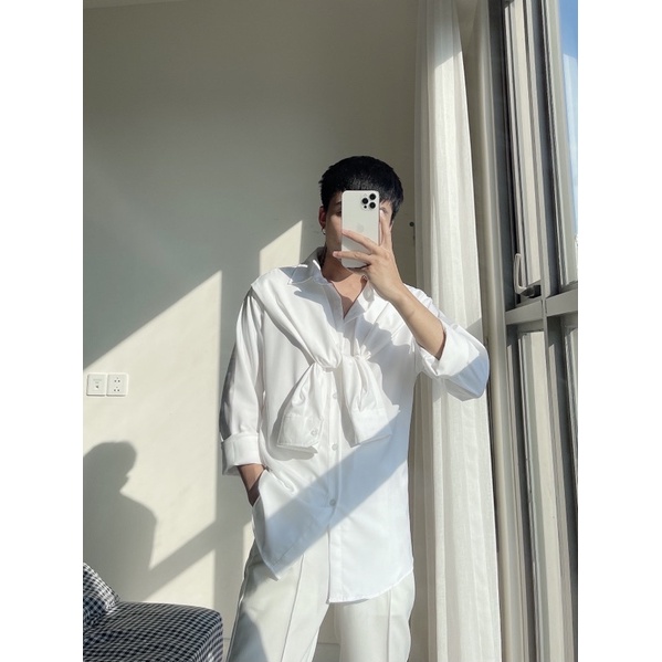 Sơmi Trắng cột tay (MCT01)