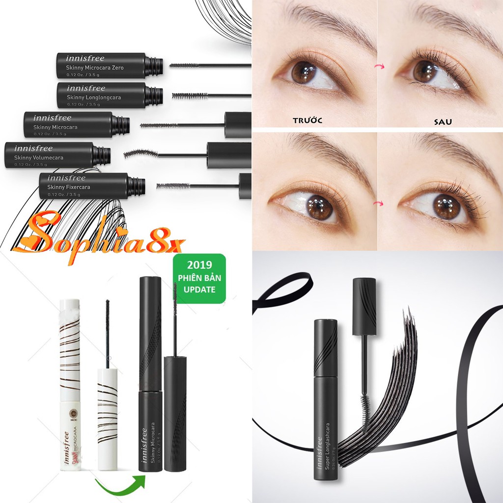 Mascara chuốt mi Innisfree Skinny giúp cong dày dài hiệu quả