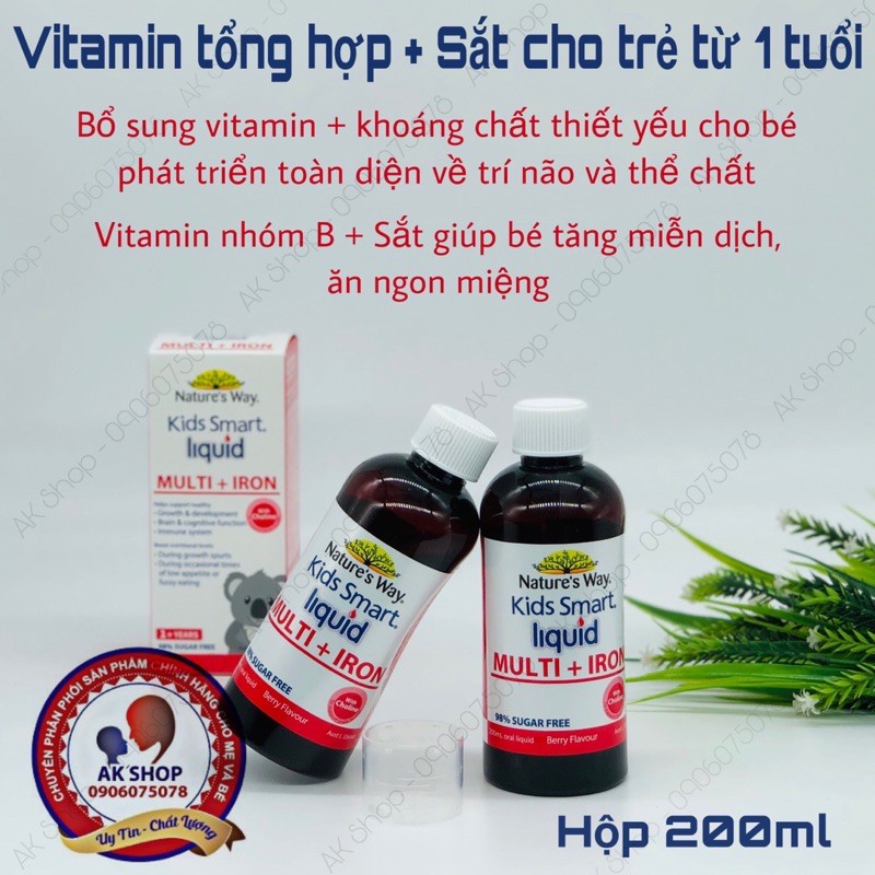 Siro vitamin tổng hợp sắt Nature way hàng chính hãng Úc