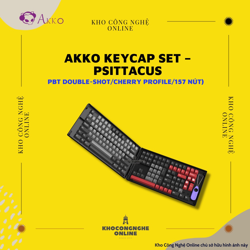 [Mã 33ELSALE hoàn 7% đơn 300K] AKKO Keycap set – Psittacus (PBT Double-Shot/Cherry profile/157 nút)