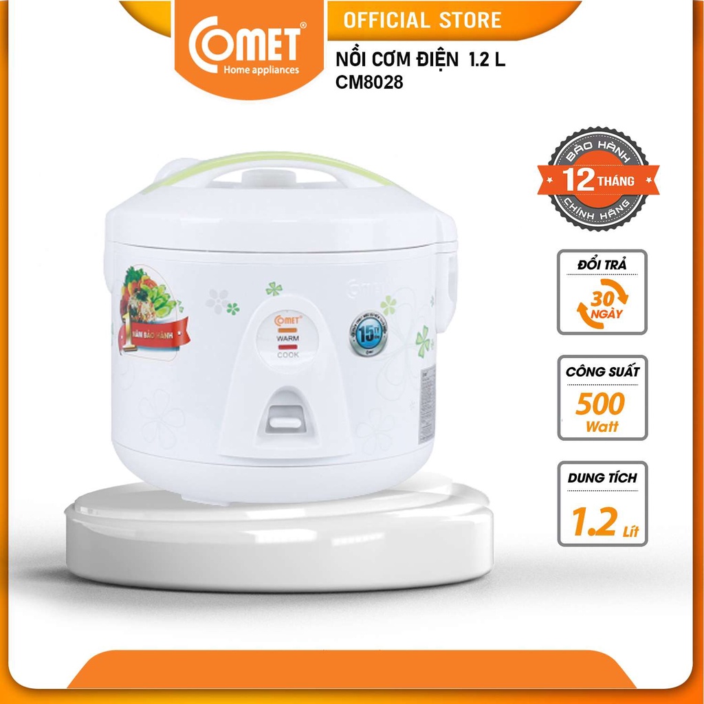 [Mã ELHADEV giảm 4% đơn 300K] Nồi cơm điện 1.2L Comet CM8028