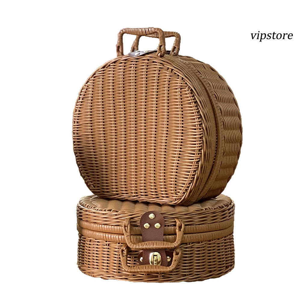 Hộp Đựng Đồ Đan Mây Thủ Công Sức Chứa Lớn Đa Năng Phong Cách Vintage