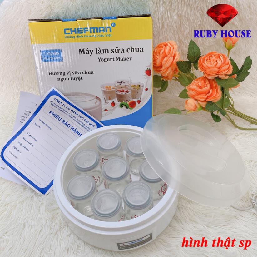 FREESHIP Máy làm sữa chua 8 cốc thủy tinh Chefman CHÍNH HÃNG-Ruby House