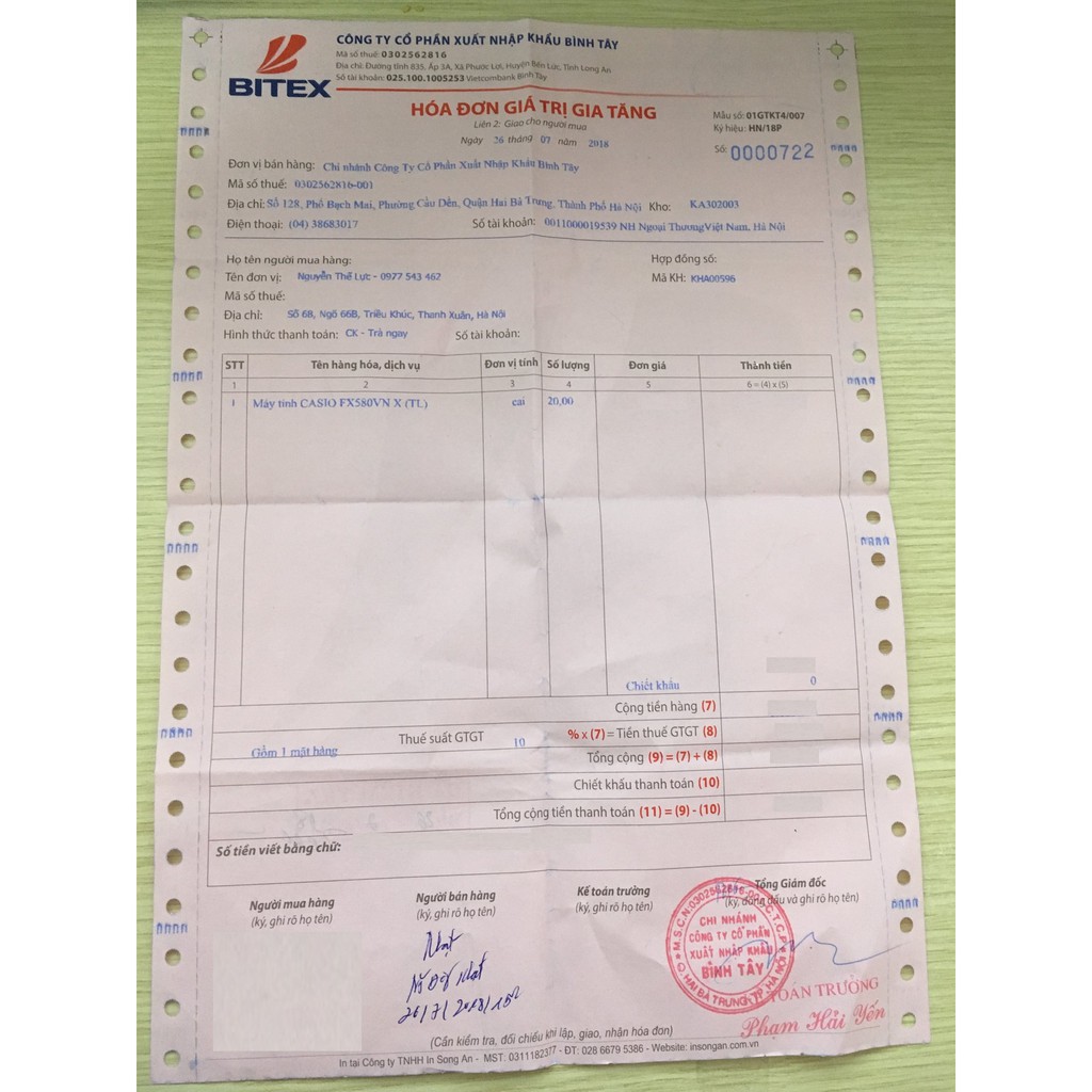 Máy Tính Casio FX 580 VNX Hàng Chính Hãng Bảo Hành TẠI CÔNG TY BITEX | MÁY TÍNH CASIO 580VNX CHÍNH HÃNG