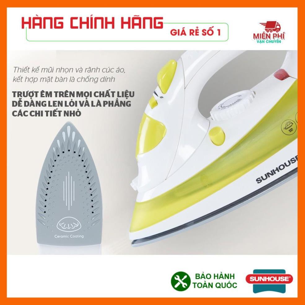 Bàn là hơi nước Sunhouse SHD2067, Bàn ủi hơi nước Sunhouse phun hơi và phun nước tiện dụng.