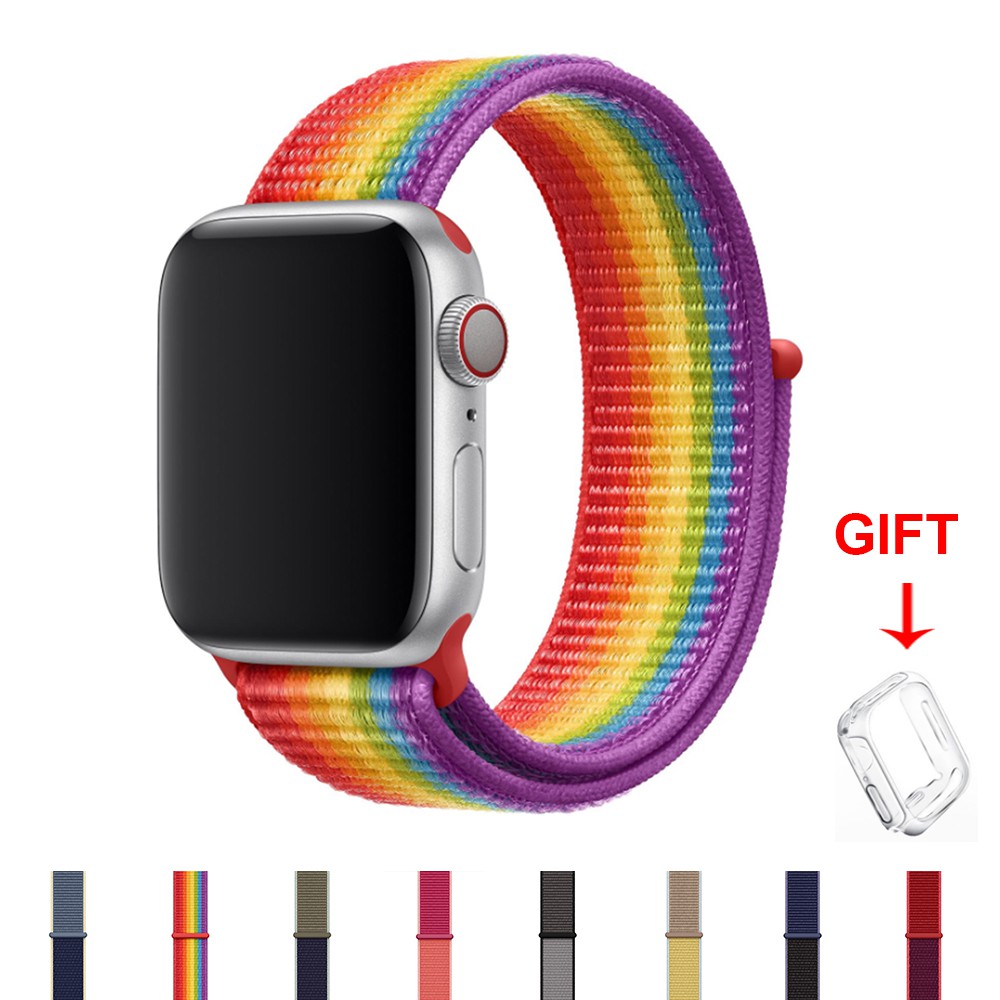 Dây Đeo Sợi Nylon Cho Đồng Hồ Thông Minh Apple Watch Series 6 / 5 / 4 / 3 / 2 / 1 / Se Kích Thước 38mm 40mm 42mm 44mm