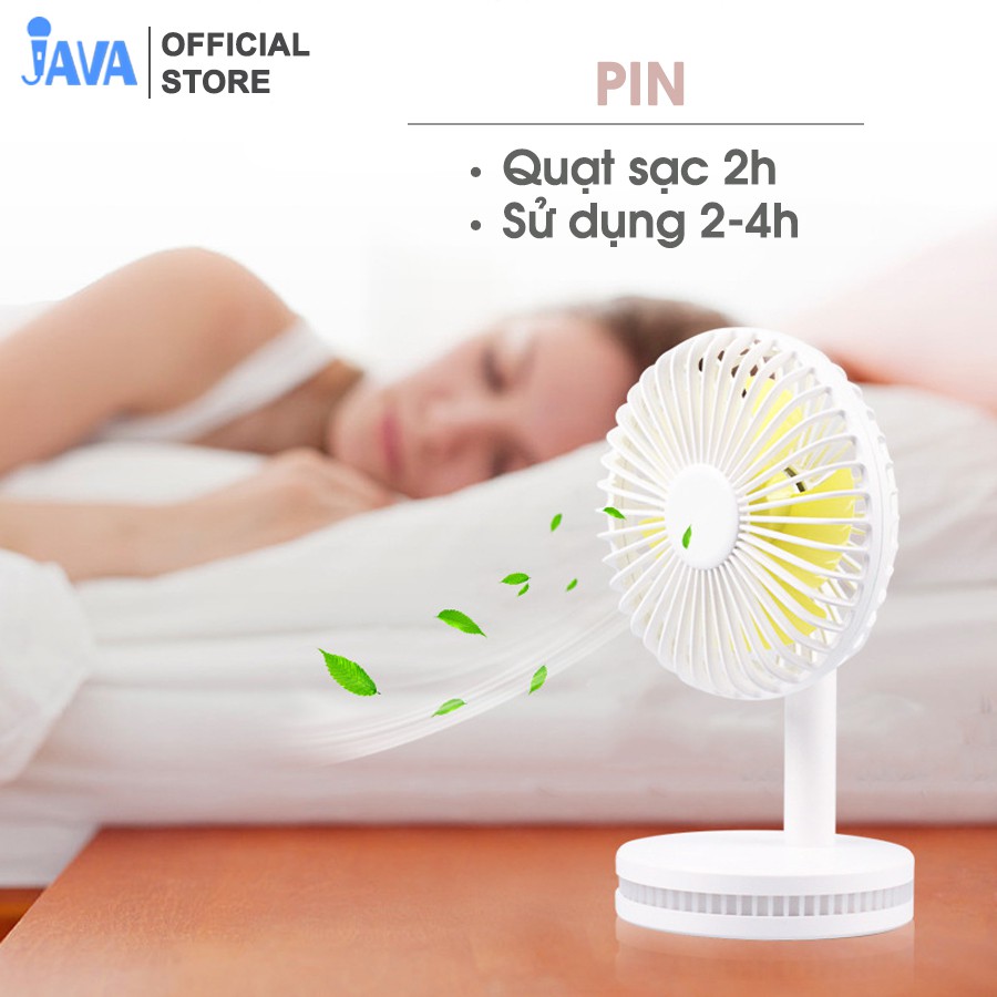 [QUẠT CÓ ĐÈN 2IN1] Quạt để bàn tích điện mini có đèn - Có 3 tốc độ - Dùng 2-4h- tích điện lâu-đèn sáng