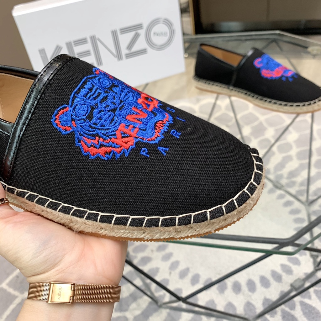 Giày đế cói nam da thật thời trang cao cấp Kenzo phong cách trẻ trung, cá tính