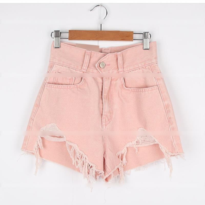 Bán Chạy!F &amp; X Quần Short Denim Dáng Chữ A Lưng Cao Màu Hồng Cá Tính Phong Cách Mùa Hè Size Lớn mm