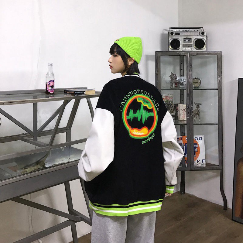 Áo Khoác Bóng Chày Form Rộng Thời Trang 2021 Cho Cặp Đôi