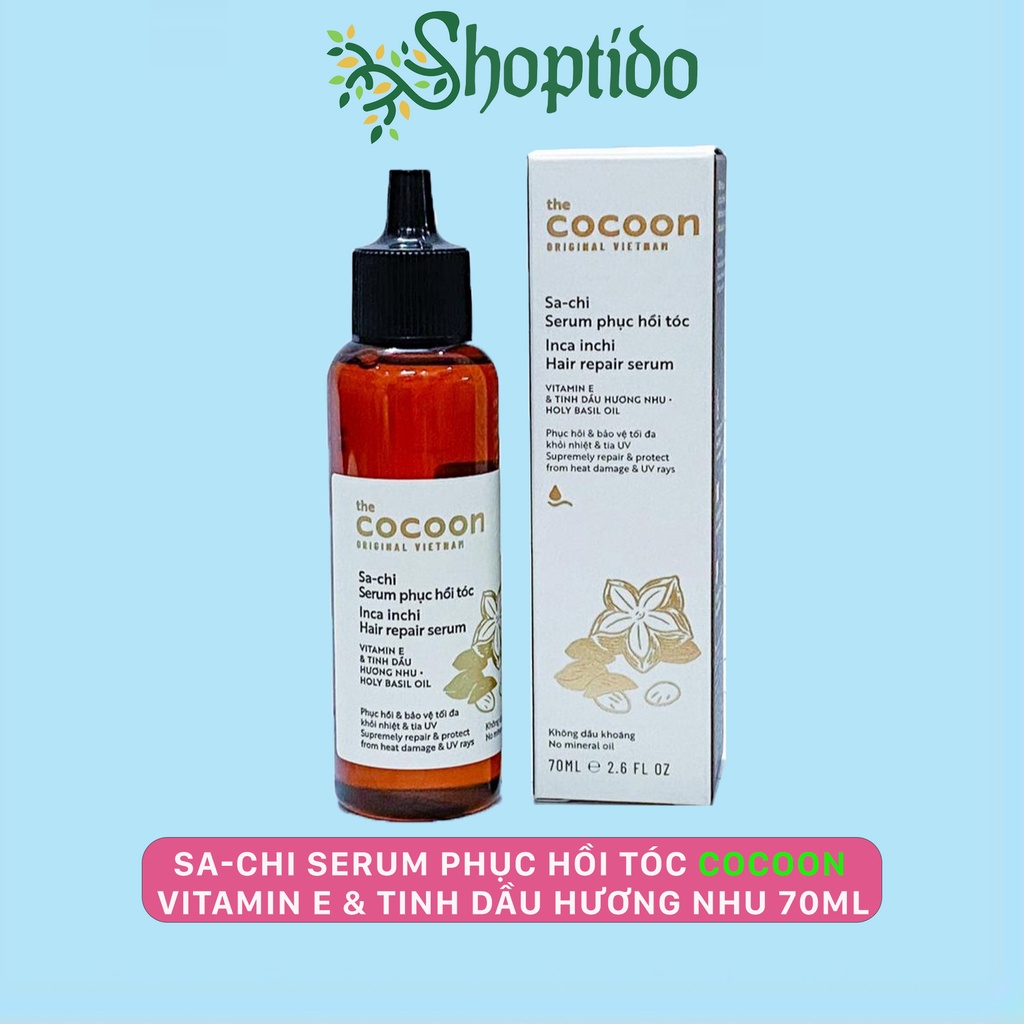 Serum phục hồi tóc Cocoon sa-chi bảo vệ tối đa khỏi nhiệt và tia UV 70ml NPP Shoptido