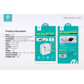 Sạc dự phòng kiêm củ sạc chính hãng devia