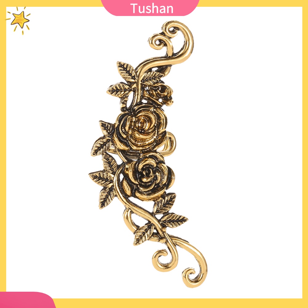 1 Khuyên Vành Tai Chạm Khắc Hình Hoa Hồng Cho Nữ