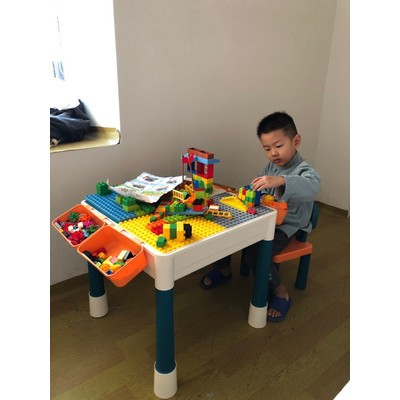 Bộ bàn ghế lắp ghép lego đa năng cho bé