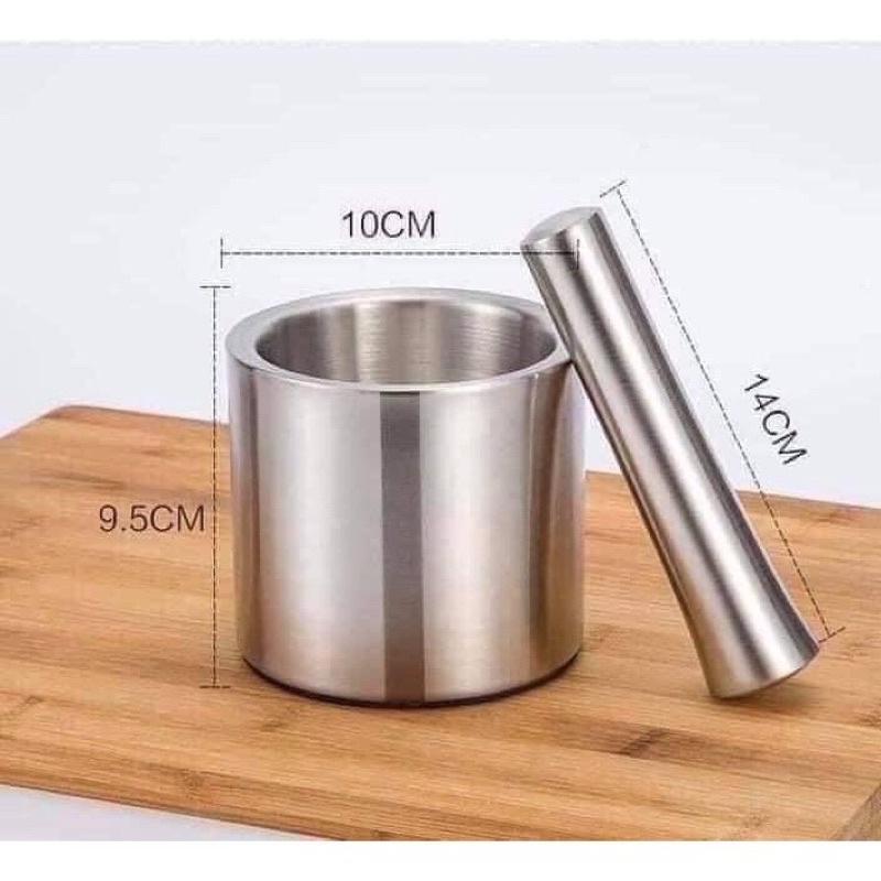 bộ cối inox 304 hình tròn 2 lớp xuất Đức