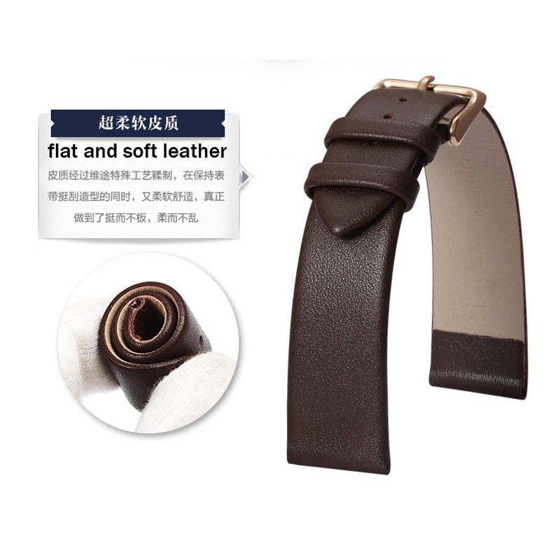 Dây Đeo Thay Thế Bằng Da Thật Siêu Mỏng Cho Đồng Hồ 8mm 10 12 13 14 15 16 17 18 19 20mm 21 22mm