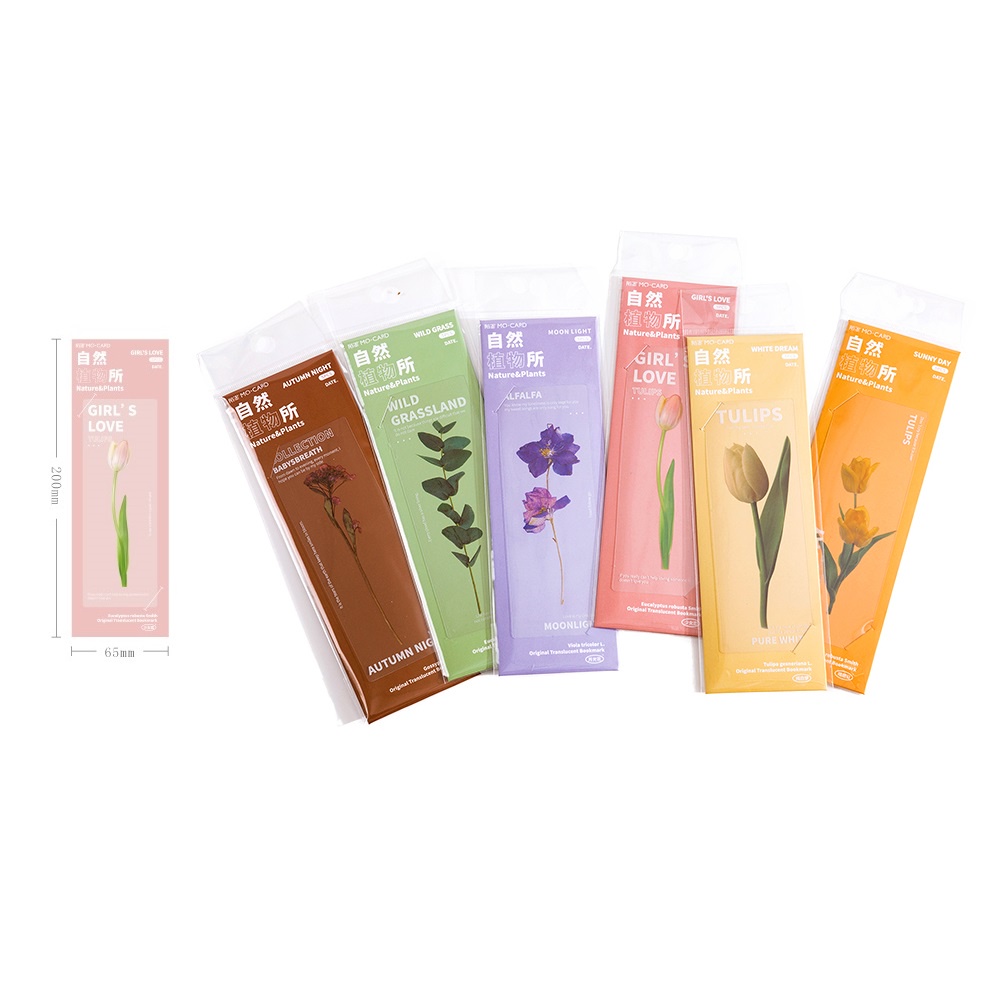 Bộ 5 Thẻ Đánh Dấu Trang Sách Hình Cây Tự Nhiên / Hoa Xinh Xắn C6636