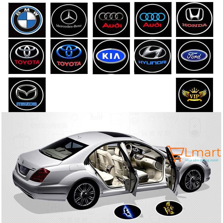 Bộ 2 đèn logo trang trí ô tô xe hơi cực đẹp (Audi, Volkswagen)