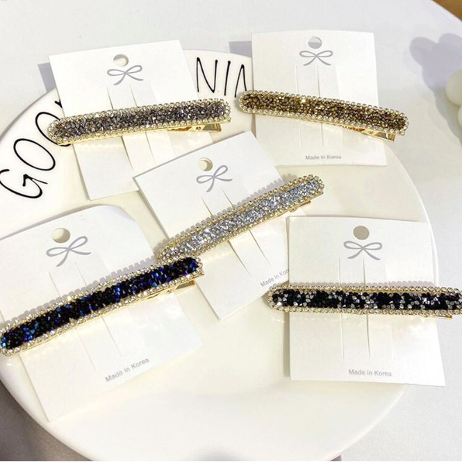 Cặp Tóc, Kẹp mỏ vịt nhiều màu gắn đá chanh xả dễ thương