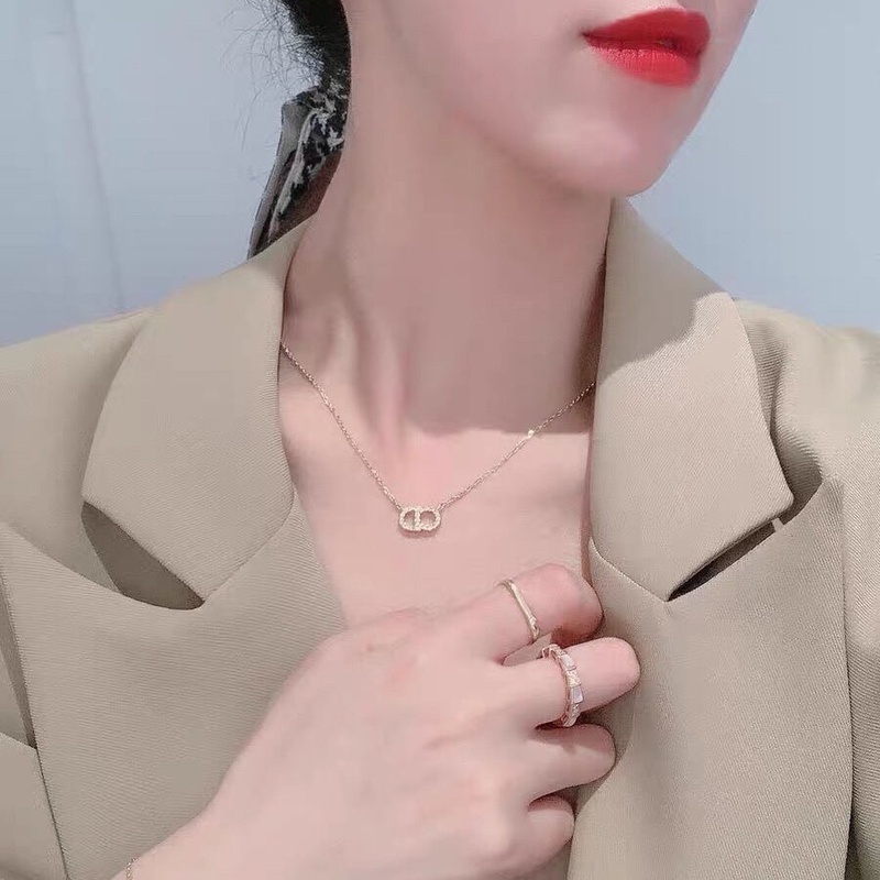 Vòng Tay/Vòng cổ Bằng Hợp Kim Mặt Chữ D Phong Cách Hàn Quốc Mới