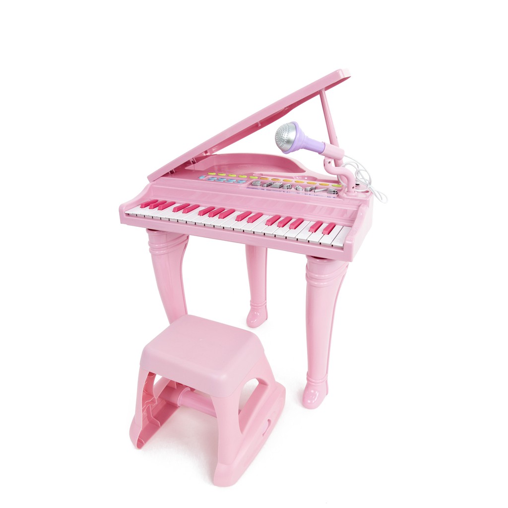 Đồ chơi âm nhạc cho bé -  Đàn piano cổ điển kèm mic thu âm màu hồng Winfun - 02045-G - đồ chơi cho bé 3 tuổi trở lên