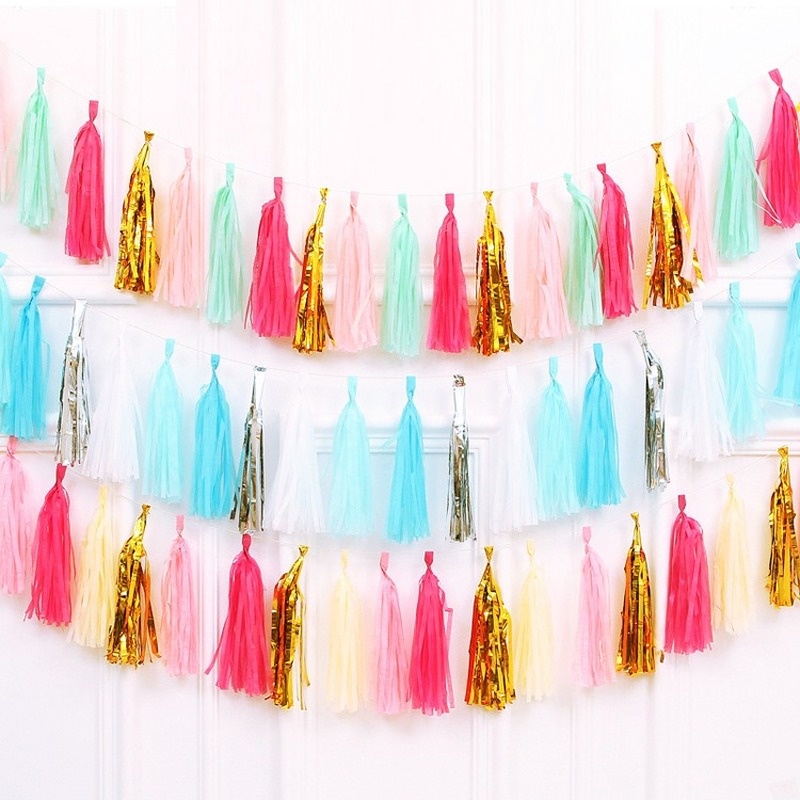 Set 5 Phụ Kiện Tua Rua Giấy Tự Trang Trí Tiệc Cưới