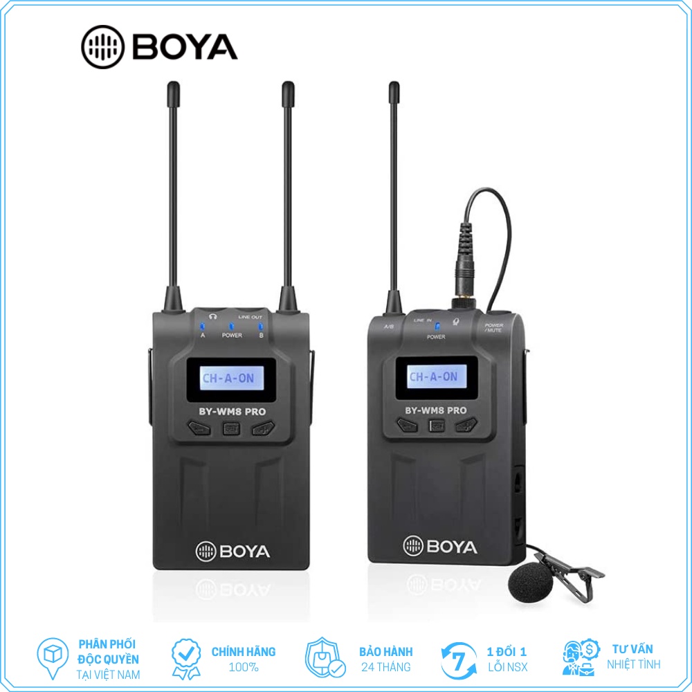 BOYA BY-WM8 Pro-K1 - Hàng Chính Hãng - Mic thu âm không dây cổng 3.5mm TRS dành cho Máy ảnh