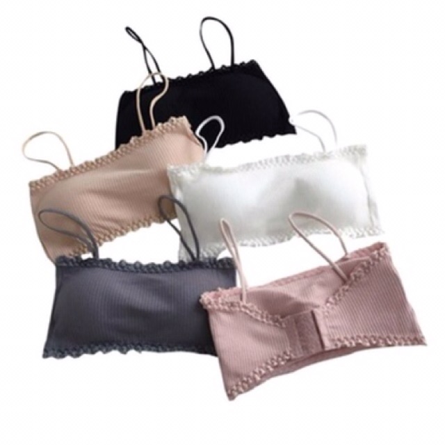 (Siêu Mềm) Bra Cotton Tăm Viền Ren Cài Sau 8832