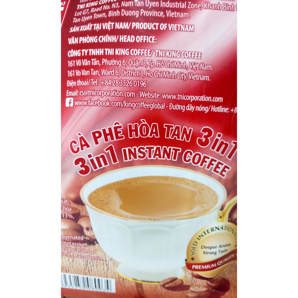 King cà phê sữa hòa tan 3 in 1 hsd:8_2024