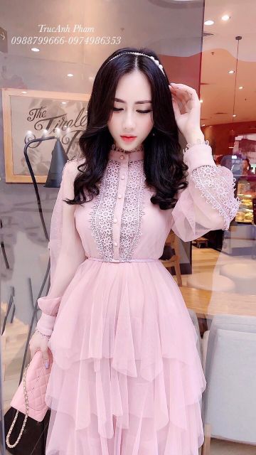 ĐẦM TIỂU THƯ TẦNG chất voan eo thun_ kèm video