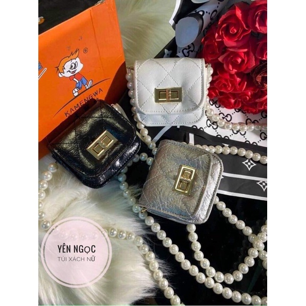 Túi chanel mini ❤️Hàng quảng châu❤️ túi xách nữ đeo vai đeo chéo cao cấp đen , trắng