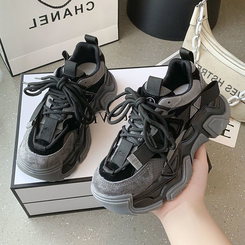 Giày thể thao nữ Ulzzang đế sóng phối màu cá tính phong cách Hàn Quốc