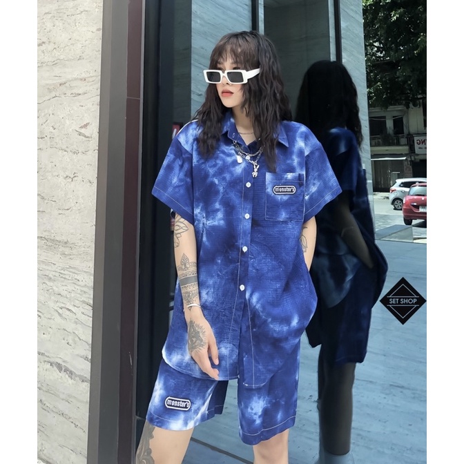 SET bộ màu loang xanh biển